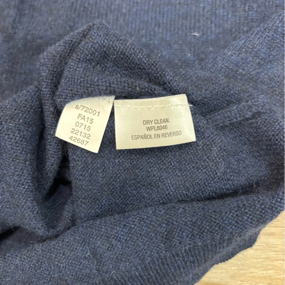 Charter Club Navy Blue Cashmere V-Neck Sweater - Picture 6 of 6